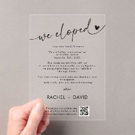 Sencilla, hemos elegido Invitación de Elopement Có