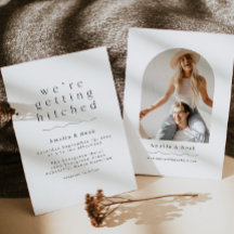 Sencilla invitación a bodas con fotos artísticas