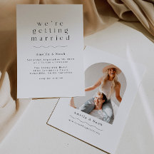 Sencilla invitación a bodas con fotos artísticas