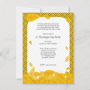Sencilla invitación a la cena de Acción de Gracias