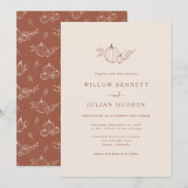 Sencilla Invitación de Boda de Otoño
