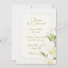 Sencilla Invitación de Boda Floral de Lirio con Ra