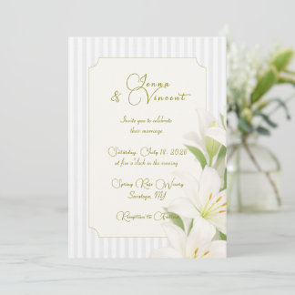 Sencilla Invitación de Boda Floral de Lirio con Ra