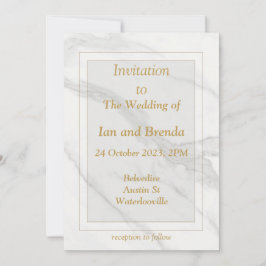 Sencilla invitación de boda minimalista marmoleada