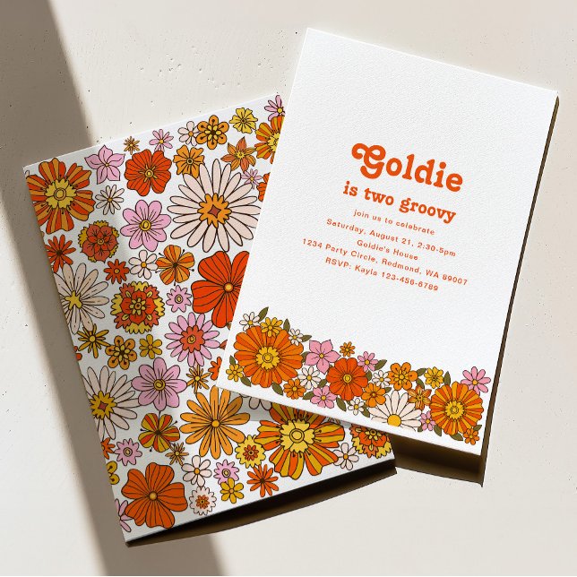 Sencilla invitación de cumpleaños Groovy (Subido por el creador)