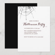 Sencilla invitación moderna para fiesta de Hallowe