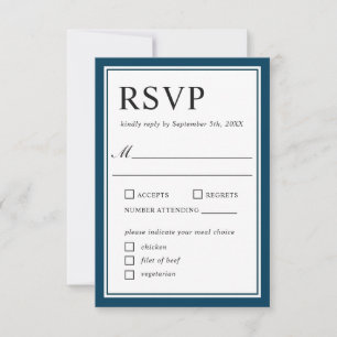 Sencilla marina clásica y boda blanca RSVP