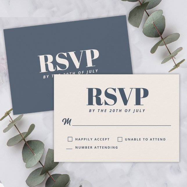 Sencilla Marina Moderna Boda Minimalista RSVP (Subido por el creador)