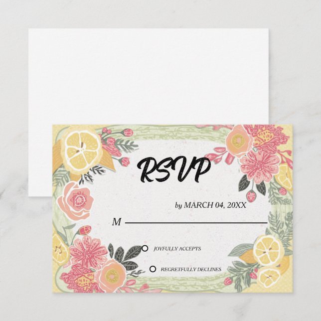 Sencilla Moderna Elegante Clásica RSVP de Boda (Anverso / Reverso)