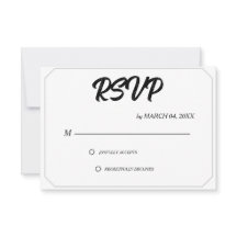 Sencilla Moderna Elegante Clásica RSVP de Boda
