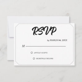 Sencilla Moderna Elegante Clásica RSVP de Boda
