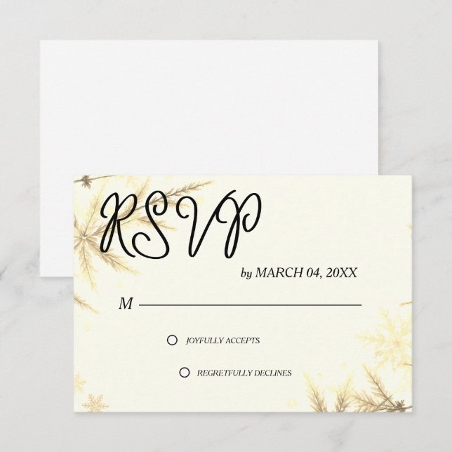 Sencilla Moderna Elegante Clásica RSVP de Boda (Anverso / Reverso)