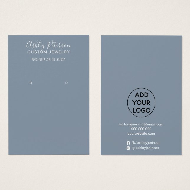 Sencilla pantalla azul polvoriento mínimo de jaula (Anverso y reverso)