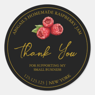 Sencilla Raspberry Jam Gracias Etiqueta