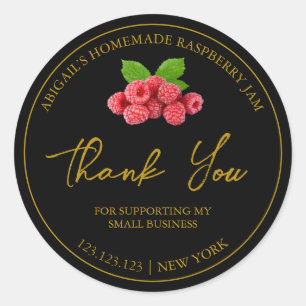 Sencilla Raspberry Jam Gracias Etiqueta