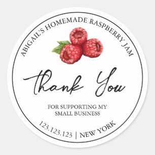 Sencilla Raspberry Jam Gracias Etiqueta