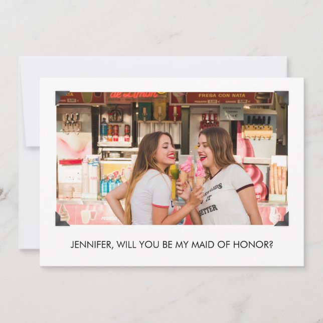 Sencilla será mi tarjeta de foto de doncella de ho (Anverso)