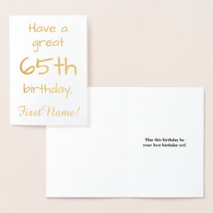 Sencilla tarjeta de felicitación de cumpleaños 65t