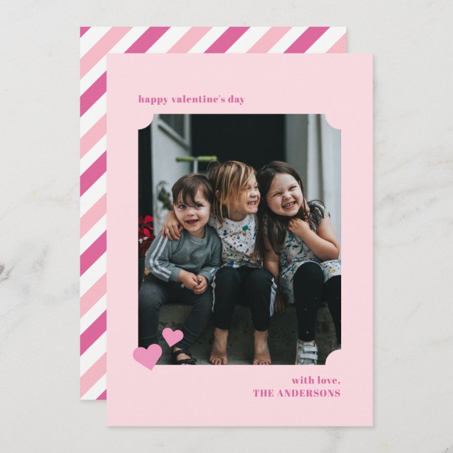 Sencilla tarjeta de foto de San Valentín (Anverso / Reverso)