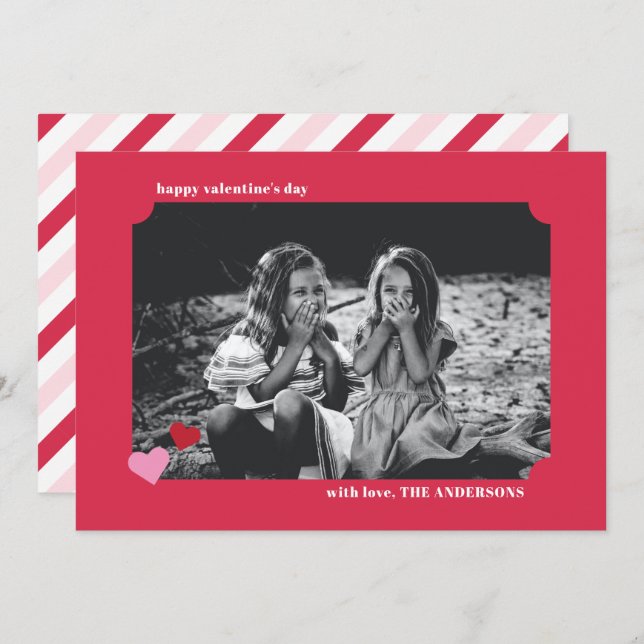 Sencilla tarjeta de foto de San Valentín (Anverso / Reverso)