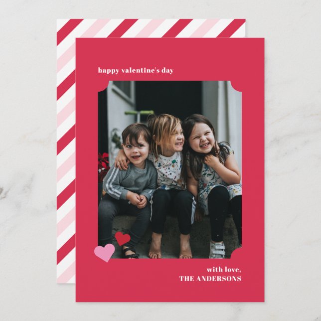 Sencilla tarjeta de foto de San Valentín (Anverso / Reverso)