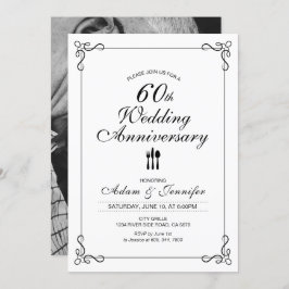 Sencilla tarjeta de invitación al 60° aniversario