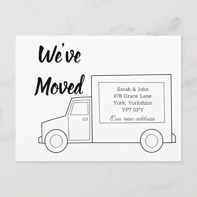 Sencilla Tarjeta de Nueva Dirección de Hogar Nos M (Anverso)