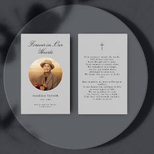 Sencilla tarjeta de oración de fotos conmemorativa