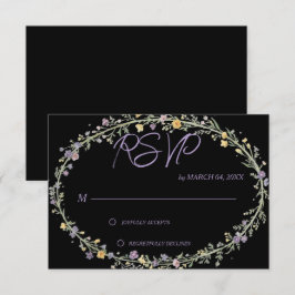 Sencilla Tarjeta de Respuesta de Boda Floral Moder
