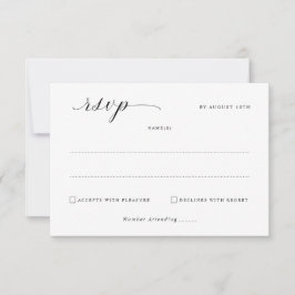 Sencilla Tarjeta de RSVP Minimalista y Elegante pa