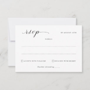 Sencilla Tarjeta de RSVP Minimalista y Elegante pa
