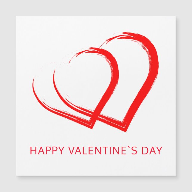 Sencilla tarjeta de San Valentín feliz de corazón  (Anverso)