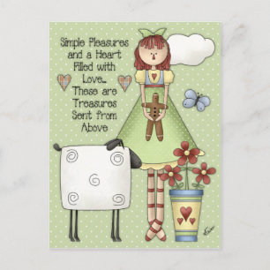 Sencilla tarjeta postal country Annie Doll