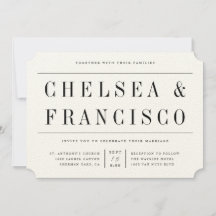 Sencilla tipografía moderna de serie Invitación a