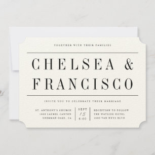 Sencilla tipografía moderna de serie Invitación a