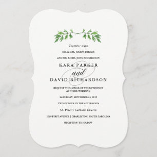 Sencilla vegetación   Invitación a la boda minimal