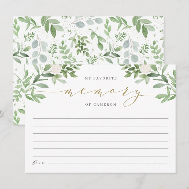 Sencilla vegetación Mi Ducha Bridal De Memoria Fav (Anverso / Reverso)