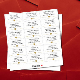 Sencilla y elegante etiqueta de Boda Faux Gold Hea