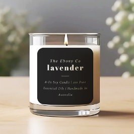Sencilla y elegante etiqueta minimalista de velas