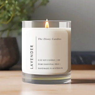Sencilla y elegante etiqueta minimalista de velas 