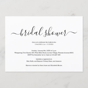 Sencilla y elegante invitación a la ducha nupcial