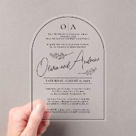 Sencilla y elegante invitación de boda floral botá