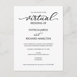 Sencilla y elegante invitación de boda virtual