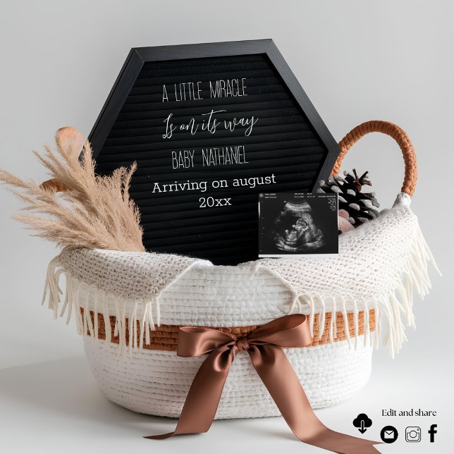 Sencilla y elegante invitación del embarazo boho (Subido por el creador)