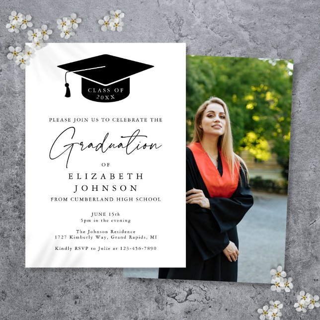 Sencilla y elegante invitación para fiesta de grad (Subido por el creador)