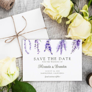 Sencilla y elegante Lavanda Floral Guardar la tarj