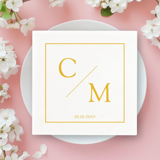 Sencilla y elegante servilleta (Personalized Simple Elegant Monogram Napkin)