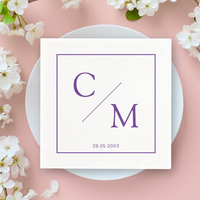 Sencilla y elegante servilleta (Personalized simple elegant monogram napkin)