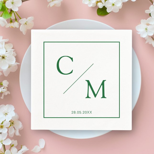 Sencilla y elegante servilleta (Personalized simple elegant monogram napkin)