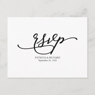 Sencilla y elegante tarjeta de respuesta de boda c